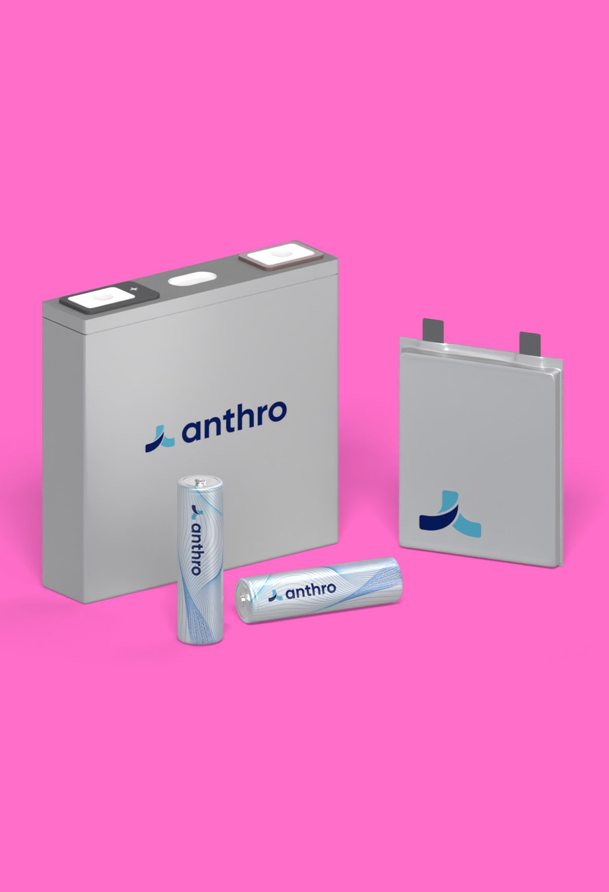 Grey rectangular battery packs with the Anthro logo.