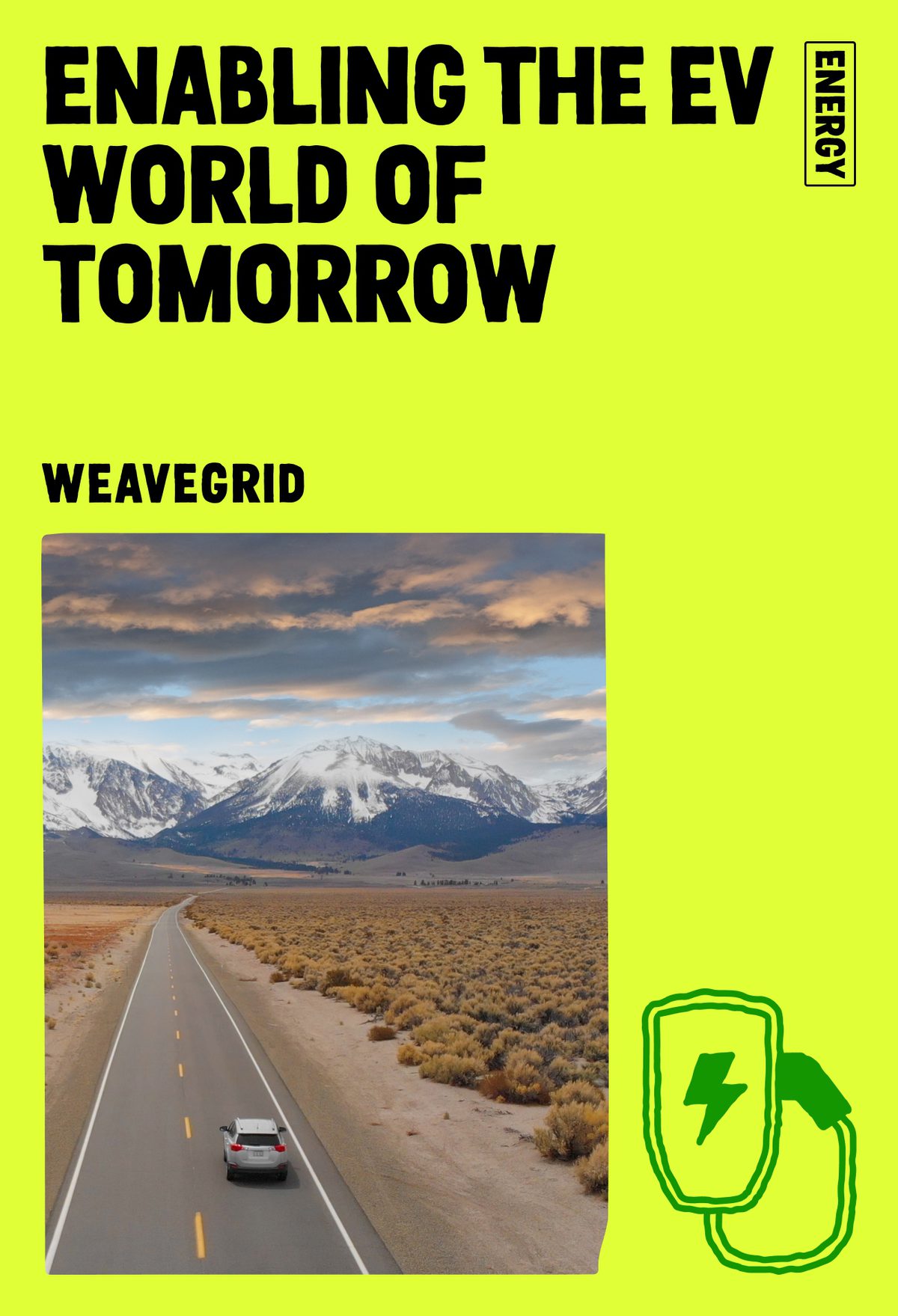 Enabling the EV world of tomorrow. Inset image: car driving through the desert.