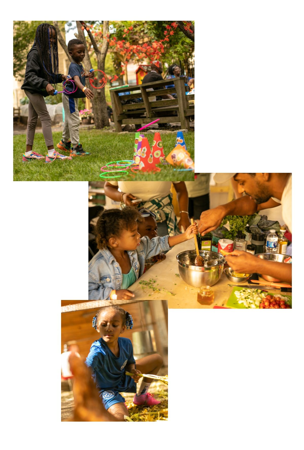 Children and parents engaging with eachother